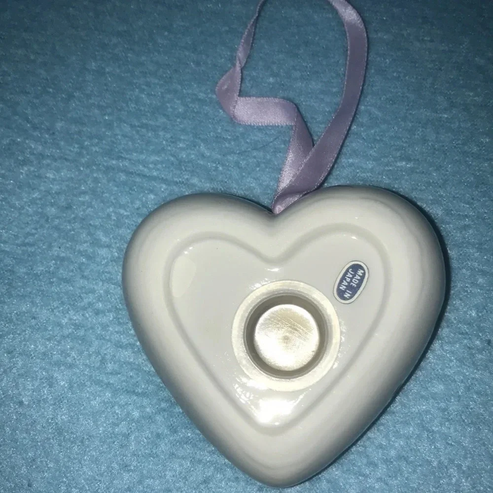 POMANDER PORCELAIN scented Vintage 1986 purple- refillable NEW IN BOX 3” X 3”